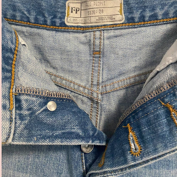 Free People Distressed Cutoff Shorts in Medium Blue Denim - Picture 5 of 7